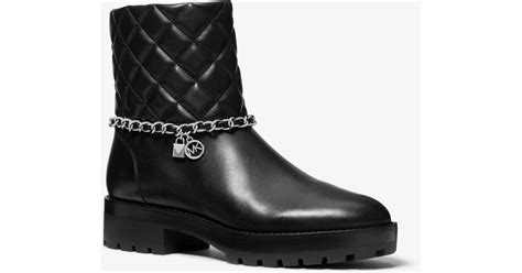 michael kors emma quilted boot|Elsa Quilted Leather Chain Boot .